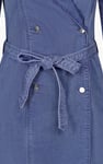 Blue Denim Belted Trench Coat