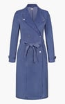 Blue Denim Belted Trench Coat