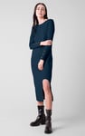 Ruched Button Decor Long Sleeve Tunic Dress