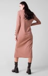 Ruched Button Decor Long Sleeve Tunic Dress