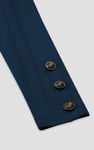 Ruched Button Decor Long Sleeve Tunic Dress