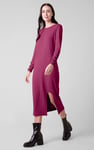 Ruched Button Decor Long Sleeve Tunic Dress