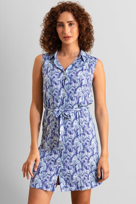 Wild Garden Print Button-Through Shirt Dress