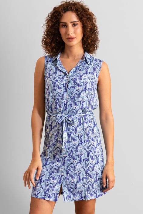 Pink Wild Garden Print Button-Through Shirt Dress