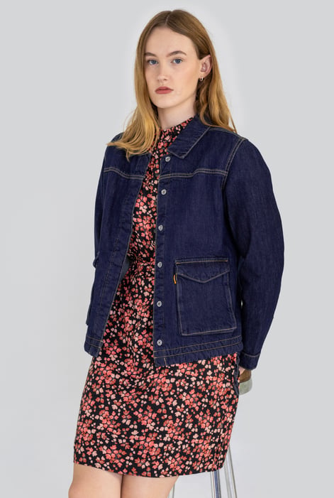 Blue Denim Trucker Jacket With Borg Lining