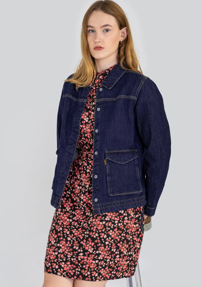 Denim Trucker Jacket With Borg Lining