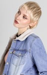 Blue Sherpa Borg Lined Regular Fit Denim Jacket