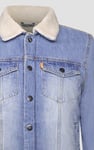 Blue Sherpa Borg Lined Regular Fit Denim Jacket