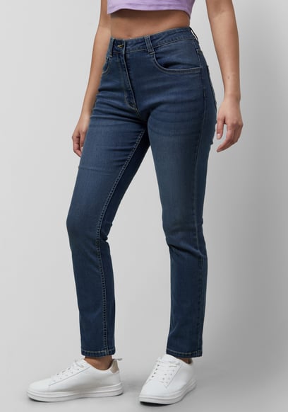 Mid Waist Slim Fit Jeans