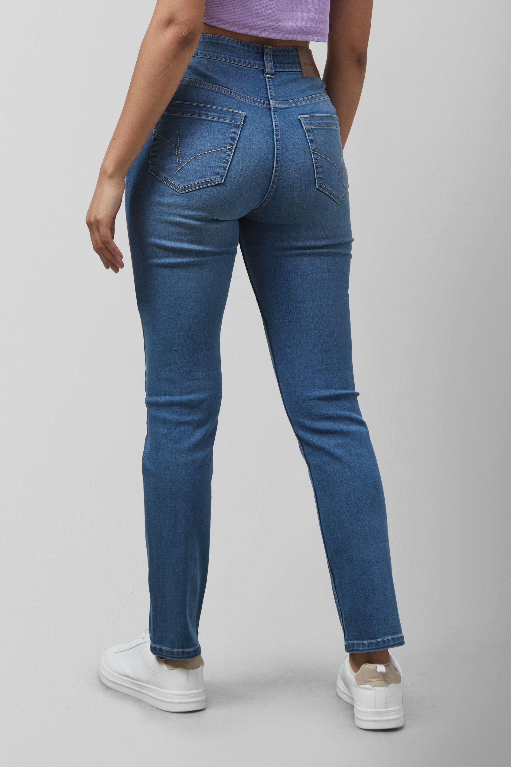 Mid Waist Slim Fit Jeans