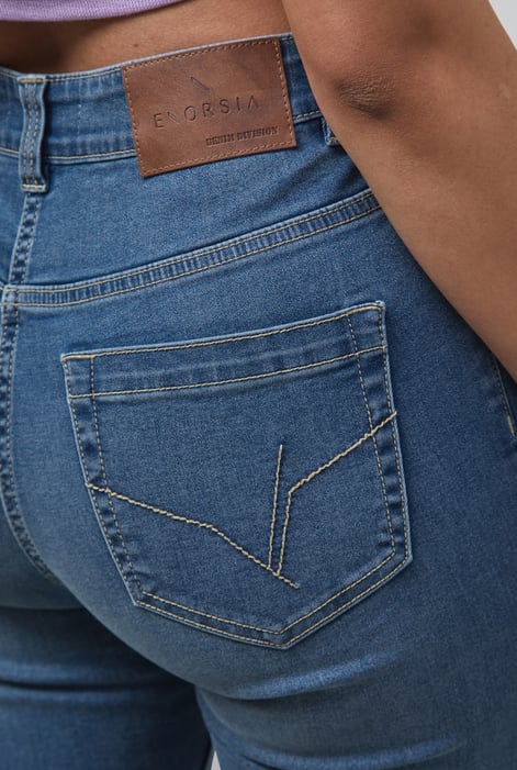 Light Blue Mid Waist Slim Fit Jeans