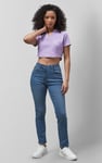 Mid Waist Slim Fit Jeans