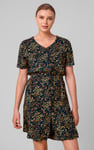 Womens V-neck Button Through Dress