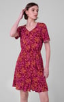 Womens V-neck Button Through Dress