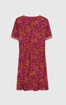 Womens V-neck Button Through Dress