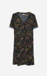 Womens V-neck Button Through Dress