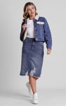 Borg Collar Cropped Denim Jacket