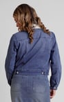 Borg Collar Cropped Denim Jacket