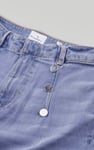 Decorative Button Cropped Wide Leg Jeans