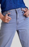 Decorative Button Cropped Wide Leg Jeans