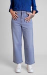 Decorative Button Cropped Wide Leg Jeans