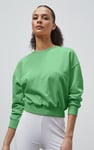 Ribbed Hem Cropped Sweatshirt