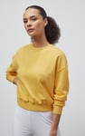 Ribbed Hem Cropped Sweatshirt