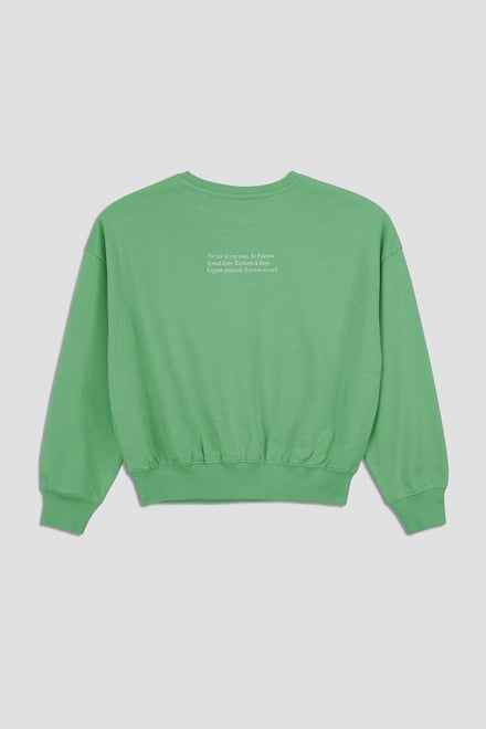 Ribbed Hem Cropped Sweatshirt