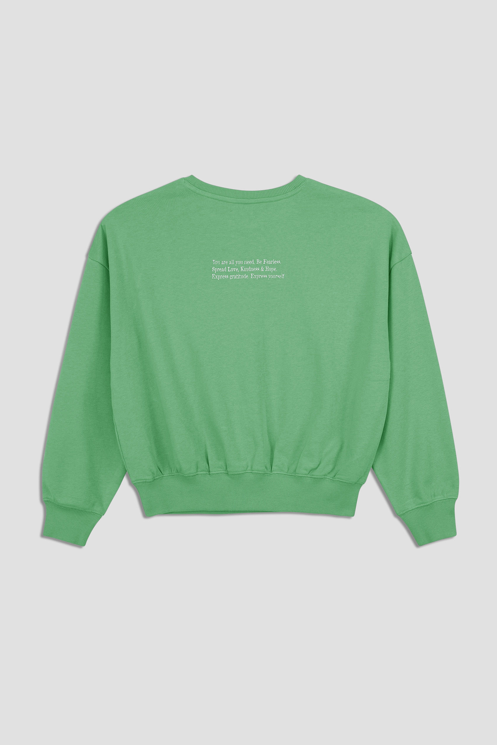 Ribbed Hem Cropped Sweatshirt