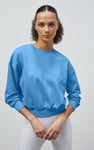 Ribbed Hem Cropped Sweatshirt