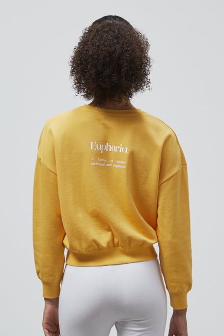 Ribbed Hem Cropped Sweatshirt