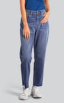 Womens Mom Fit Raw Edge Jeans