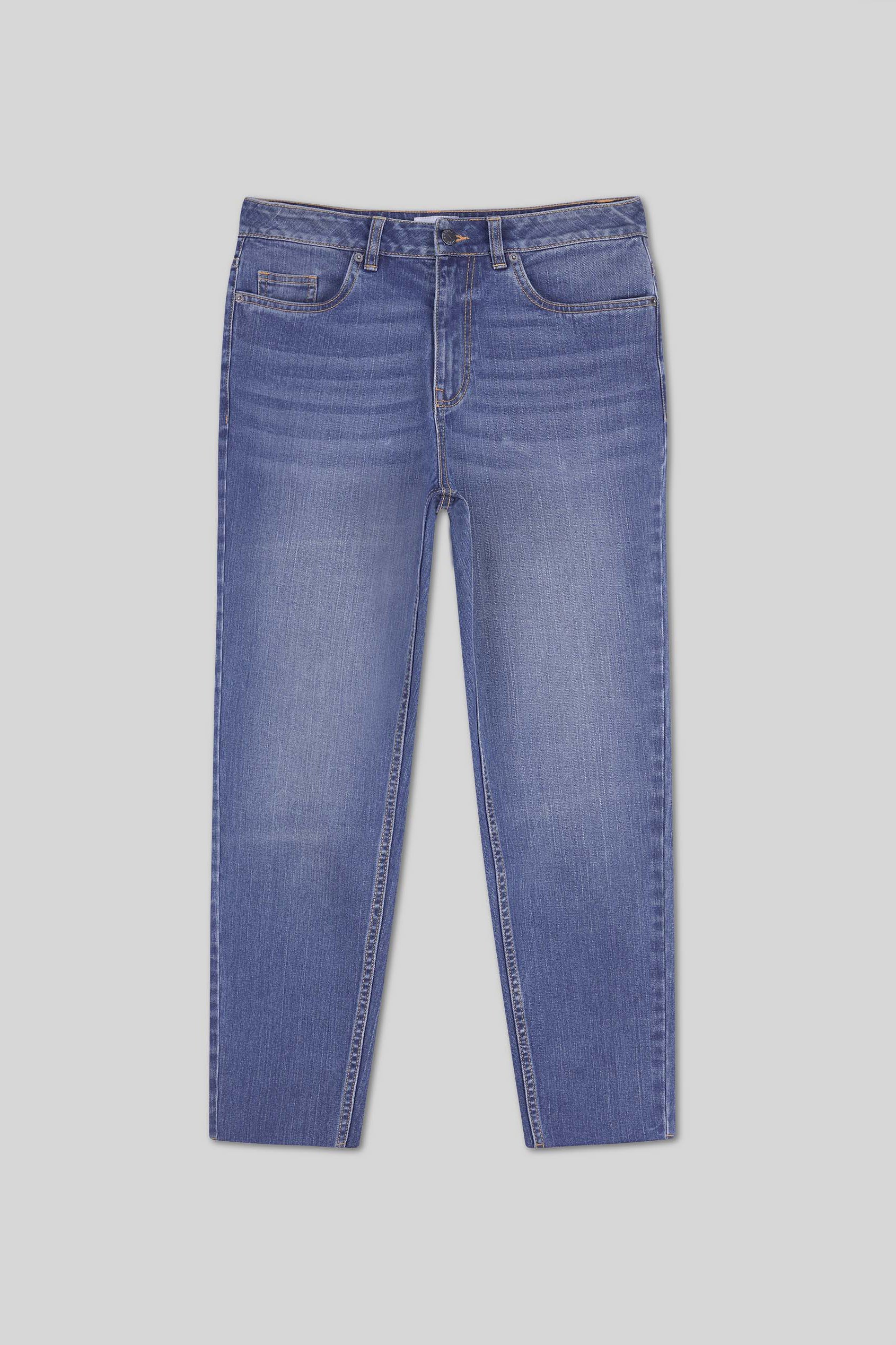 Womens Mom Fit Raw Edge Jeans