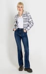 Plaid Check Borg Collar Shacket