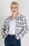 Plaid Check Borg Collar Shacket