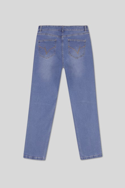 Straight Fit High Rise Ripped Jeans