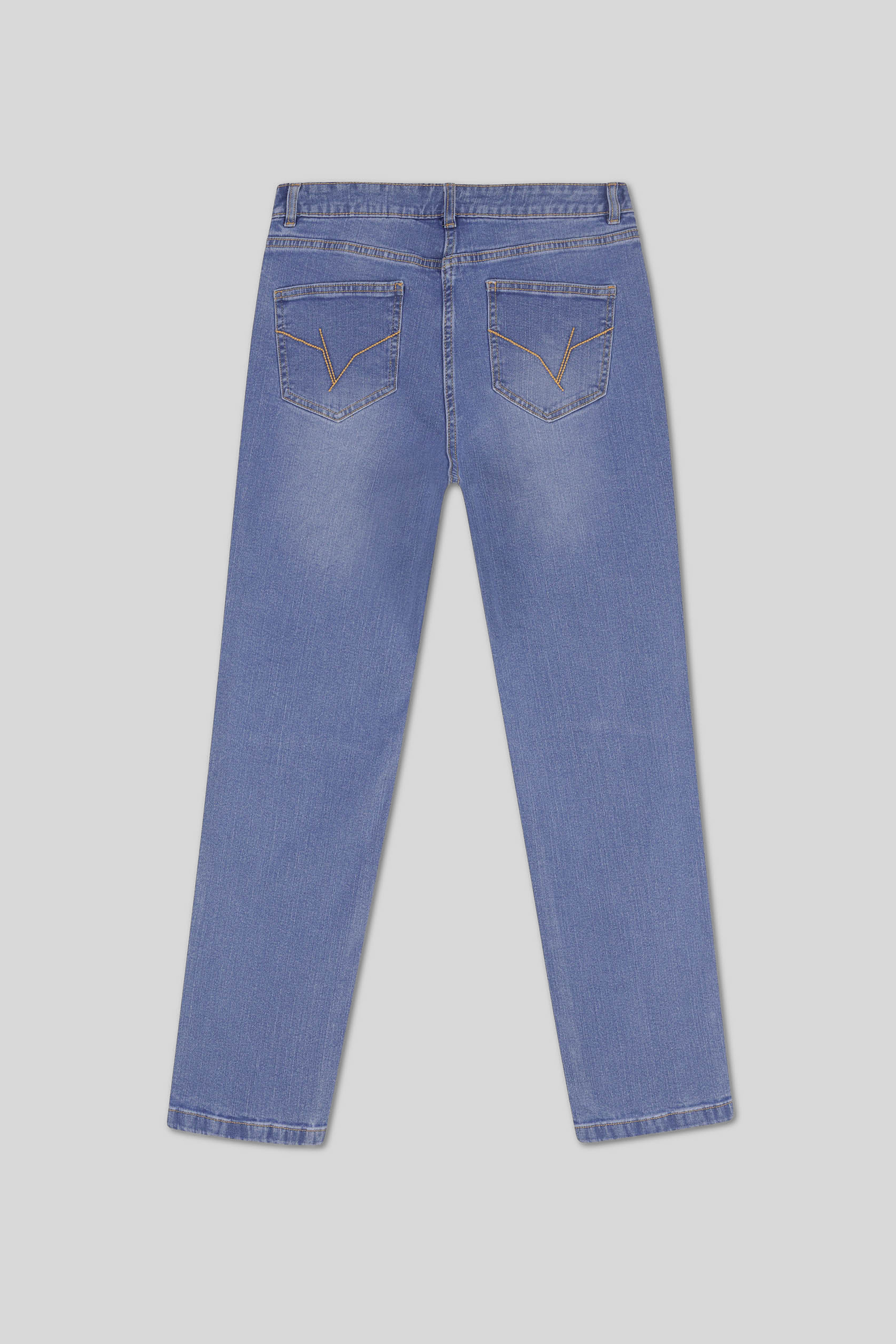 Straight Fit High Rise Ripped Jeans