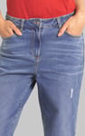Straight Fit High Rise Ripped Jeans