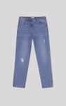 Straight Fit High Rise Ripped Jeans