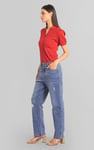 Straight Fit High Rise Ripped Jeans