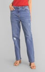 Straight Fit High Rise Ripped Jeans