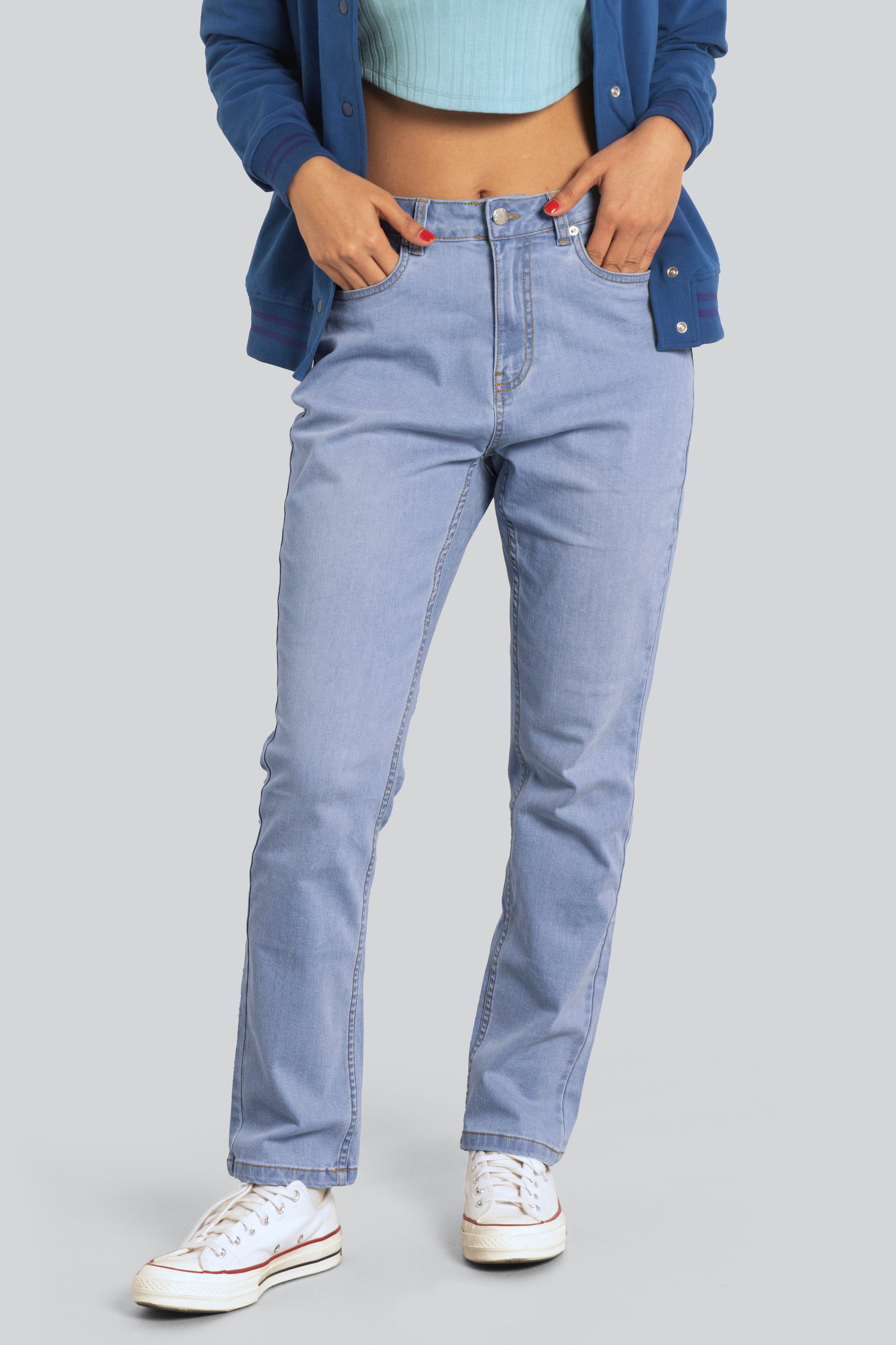 Womens Curve High Rise Straight Jeans