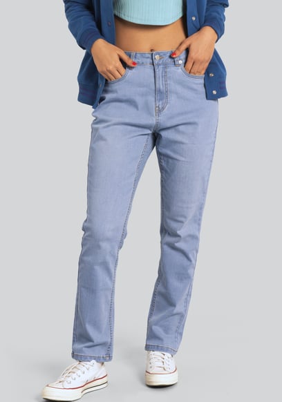 Womens Curve High Rise Straight Jeans