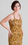 Leaf Floral Strappy Cami Slip Dress