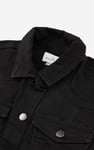 Classic Black Denim Jacket With Sleeve Embroidery
