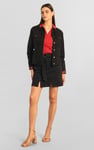 Classic Black Denim Jacket With Sleeve Embroidery