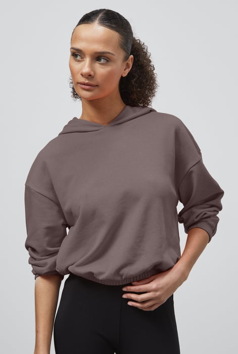 Green Jersey Hoodie With Elastic Waistband