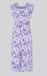 Square Neck Tie Waist Jersey Dress With Frill Sleeve Detail