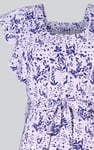 Square Neck Tie Waist Jersey Dress With Frill Sleeve Detail