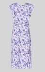 Square Neck Tie Waist Jersey Dress With Frill Sleeve Detail